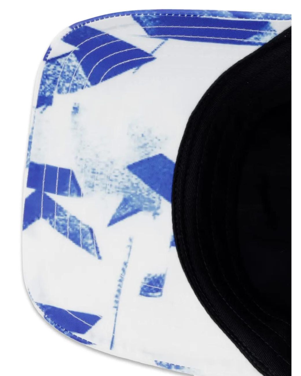 Karl Lagerfeld Blue Abstract-Print Logo-Patch Baseball Cap for men