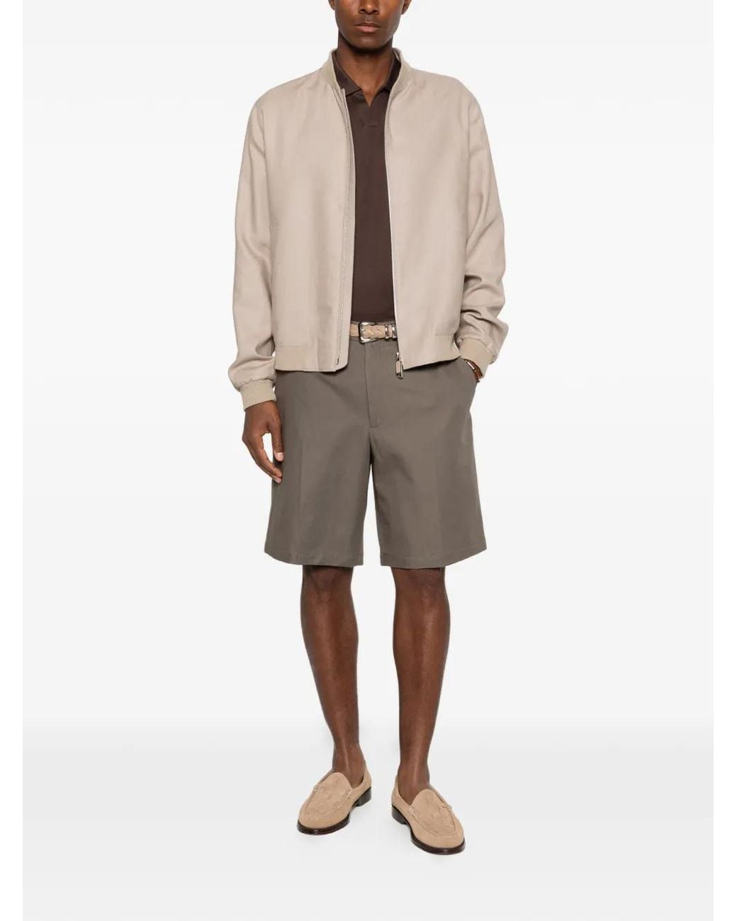Zegna Natural Linen Bomber Jacket for men