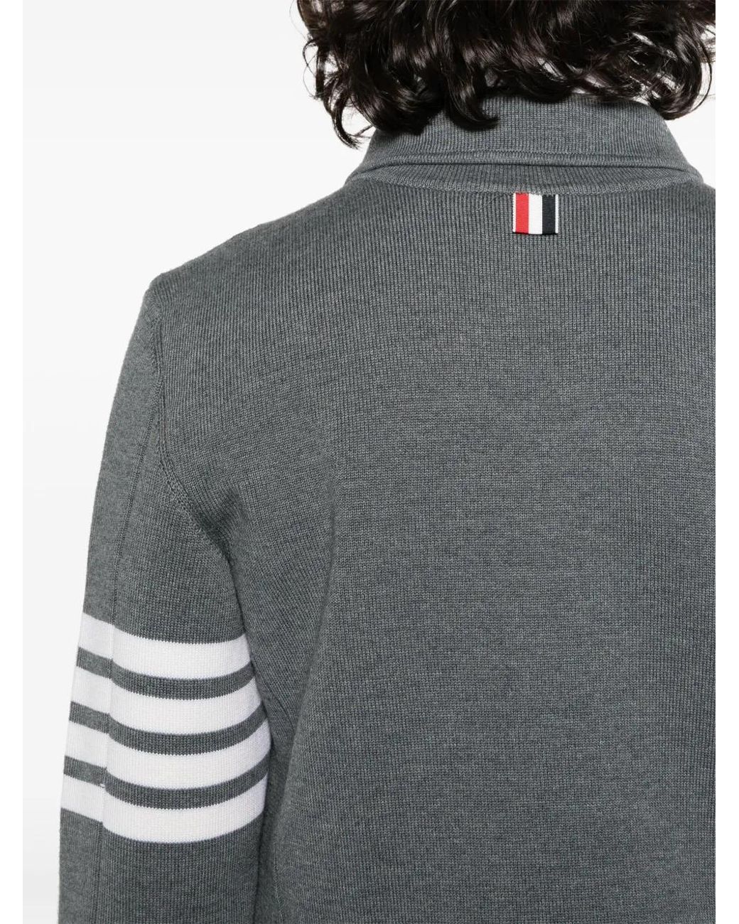 Thom Browne Gray Long-Sleeve Buttoned Blazer for men