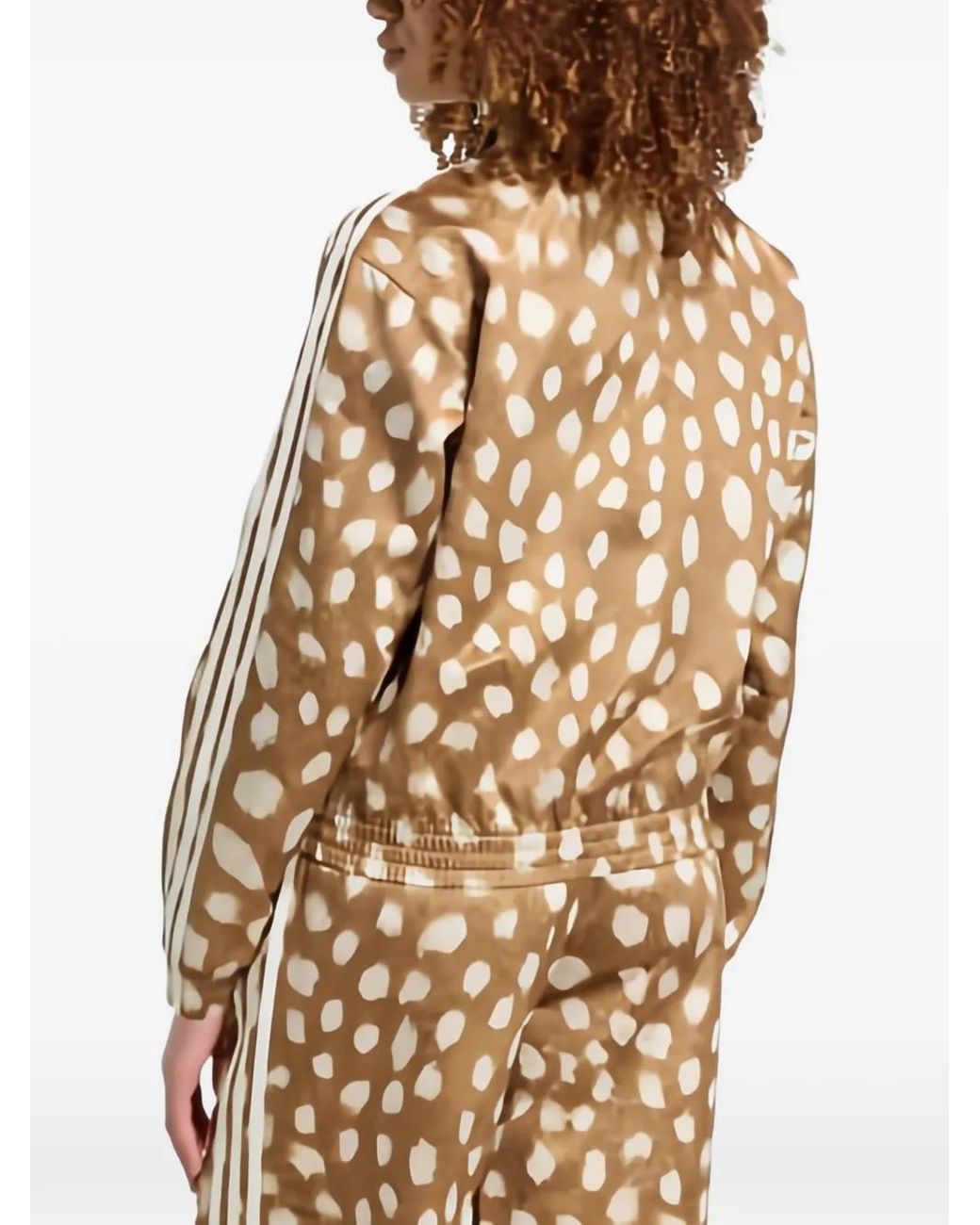 Adidas Originals Natural Light Bambi All Over Print Satin Loose Firebird Track Top Jacket