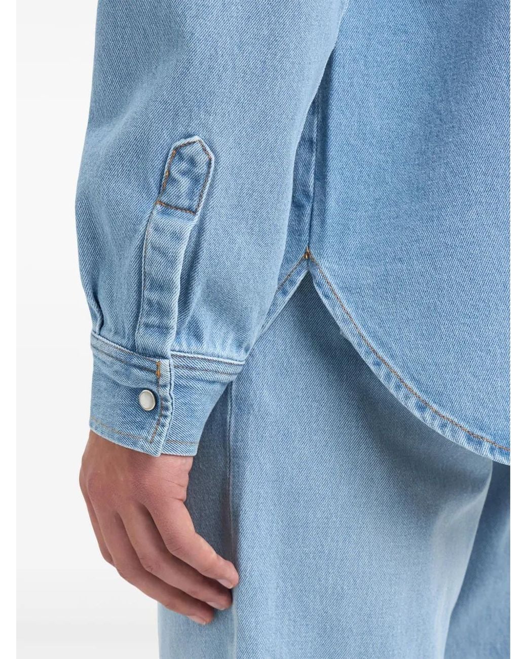 Gcds Blue Wirdo Denim Shirt for men
