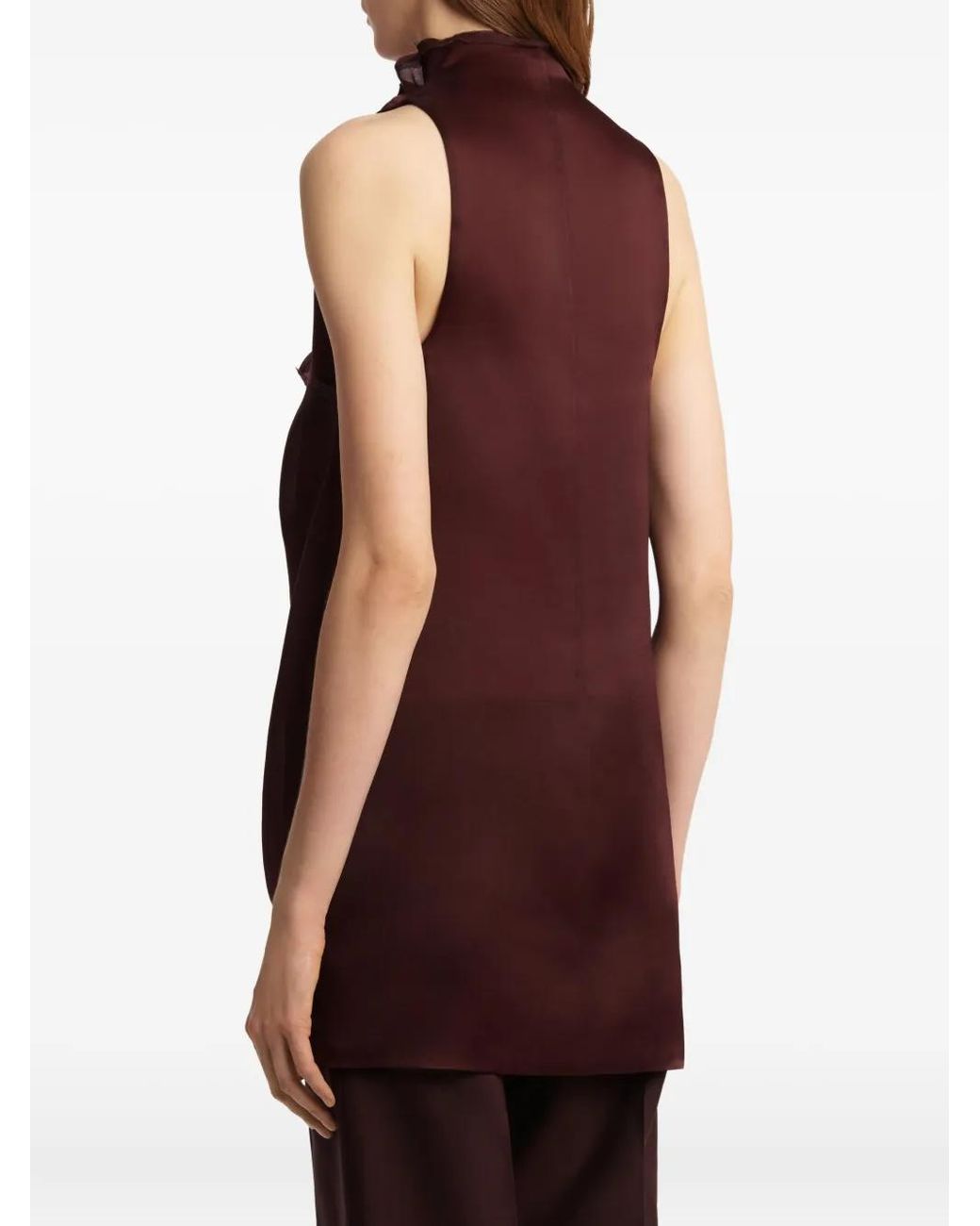 Khaite Purple Meegan Ruffled-Collar Top