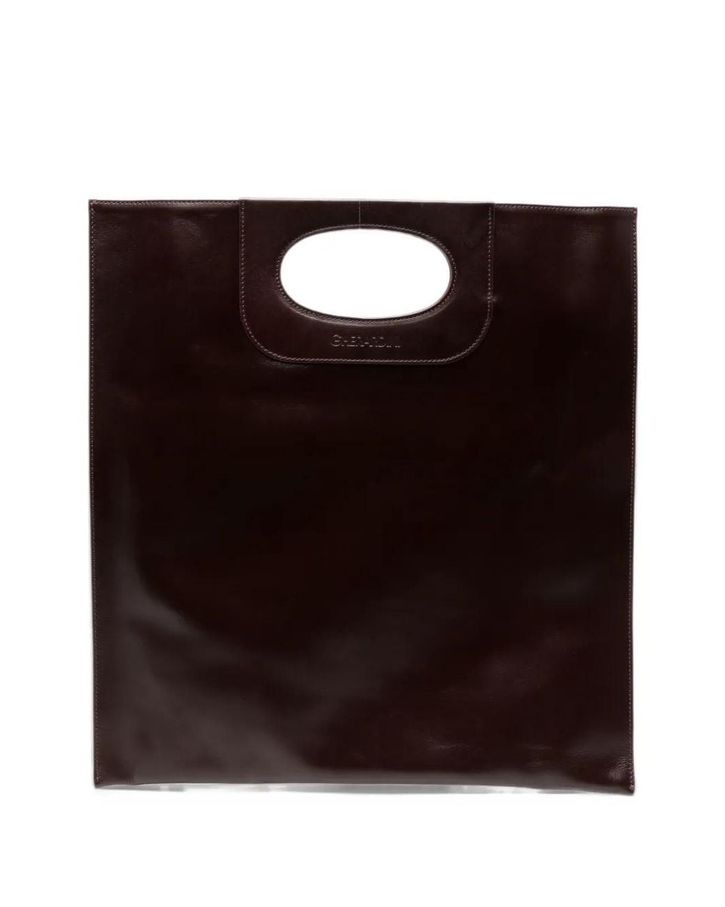 Gherardini Black Cabas Piattina En Cuir