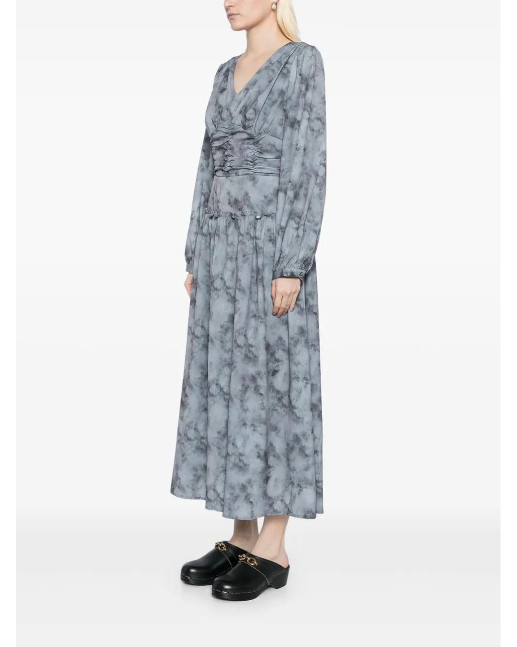 B+ AB Gray Marble Pattern Maxi Dress