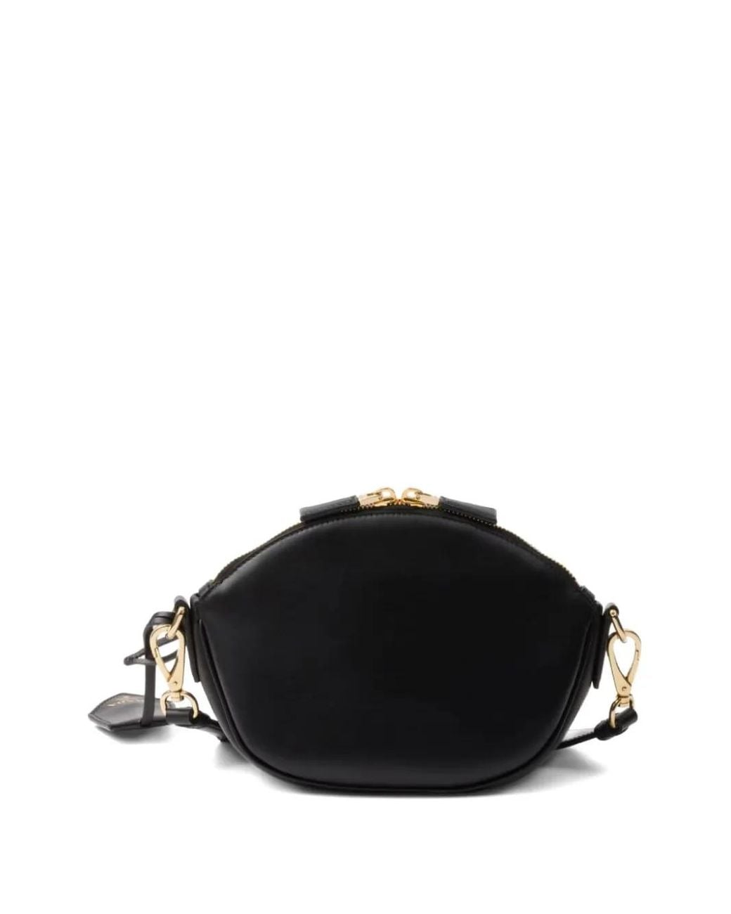 Prada Black Triangle-Logo Zip-Top Shoulder Bag