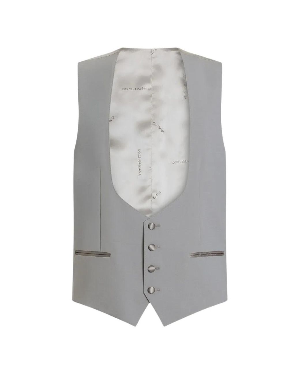Dolce & Gabbana Gray Micro-Rib Tuxedo Vest for men