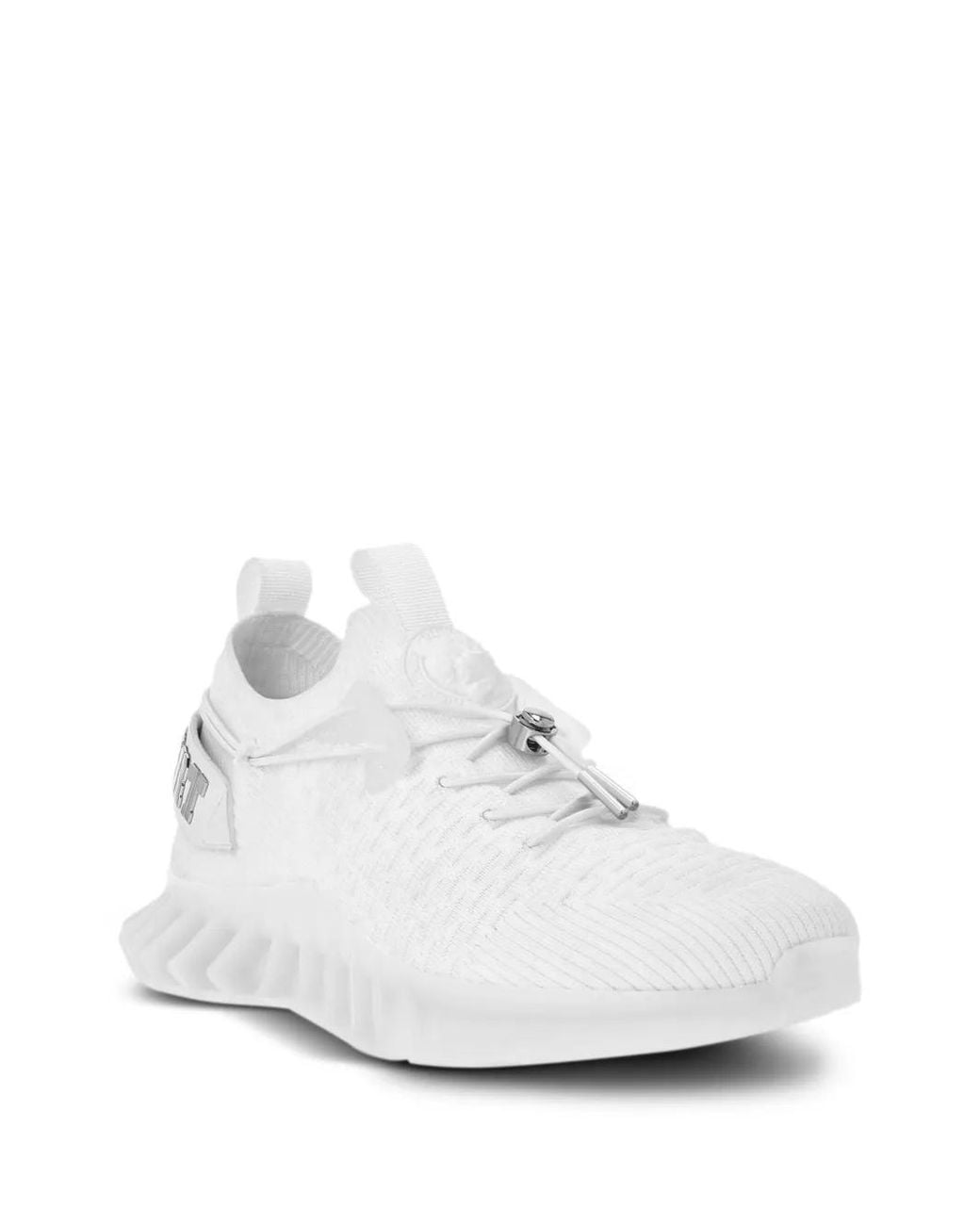 Philipp Plein White Runner Knitted Sneakers