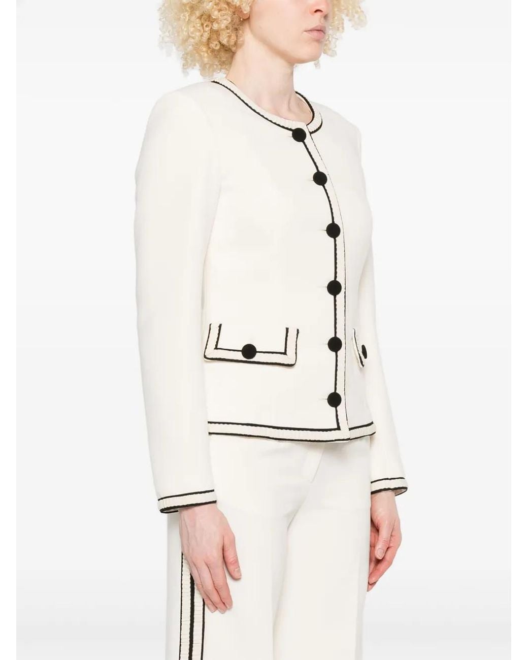 Nissa Natural Single-Breasted Suit Jacket