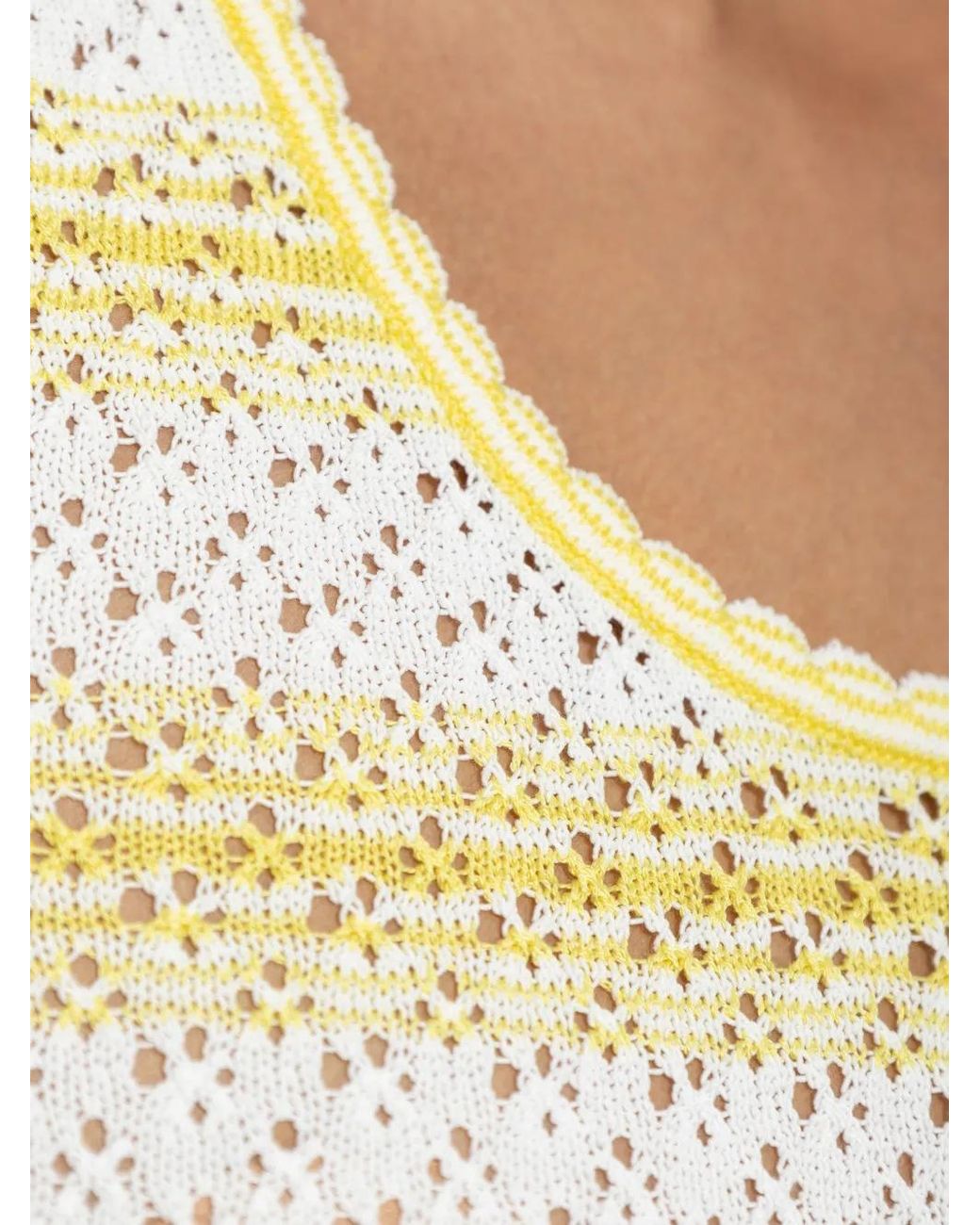 Loewe Yellow Striped Open-Knit Tank Top