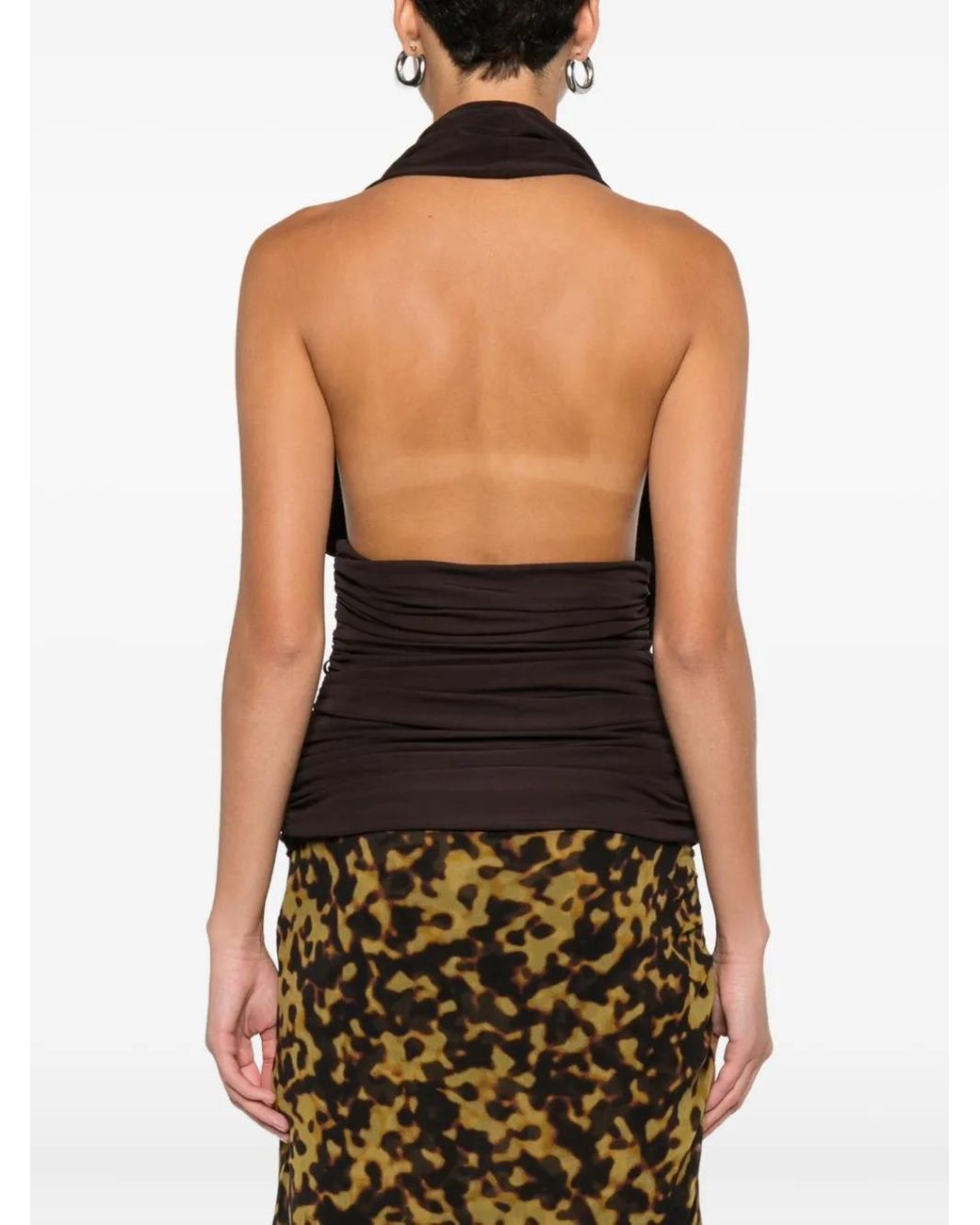 Top Drapeado Christopher Esber de color Black