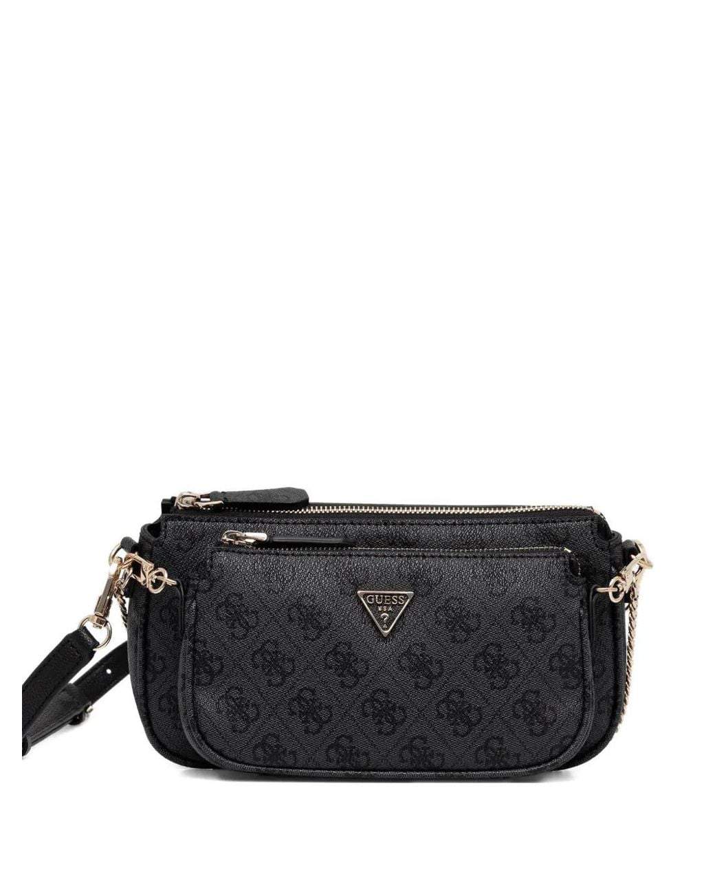 Guess Black Noelle Zip Monogram Cross Body Bag