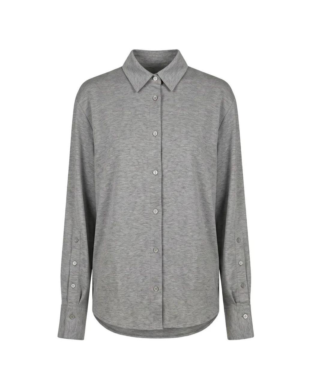 Moorer Gray Long-Sleeve Button-Up Shirt