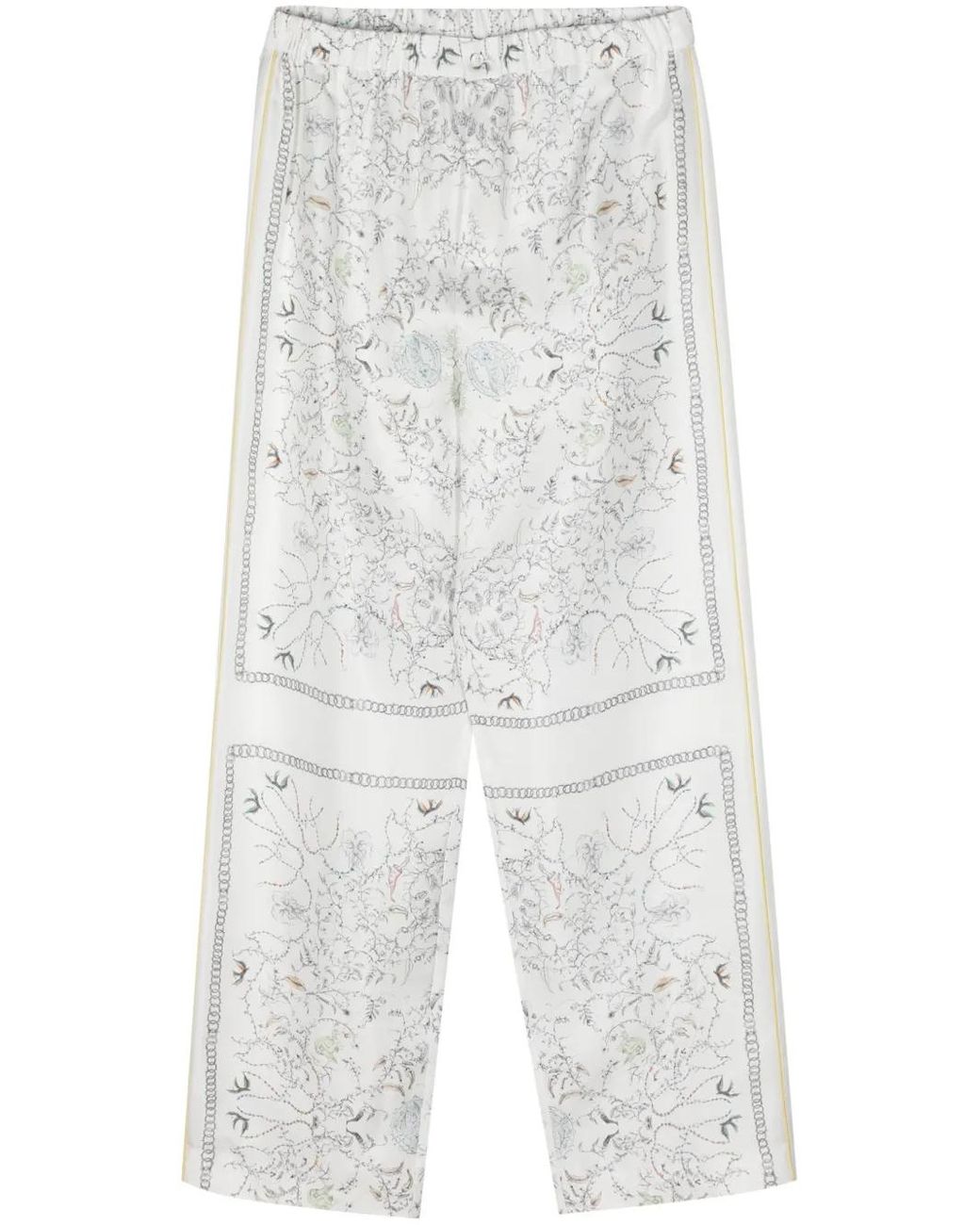 Fabiana Filippi White Silk Palazzo Trousers
