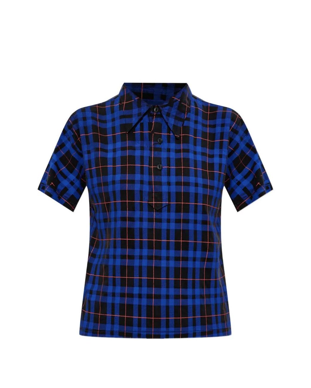 Maison Margiela Blue Short-Sleeve Polo