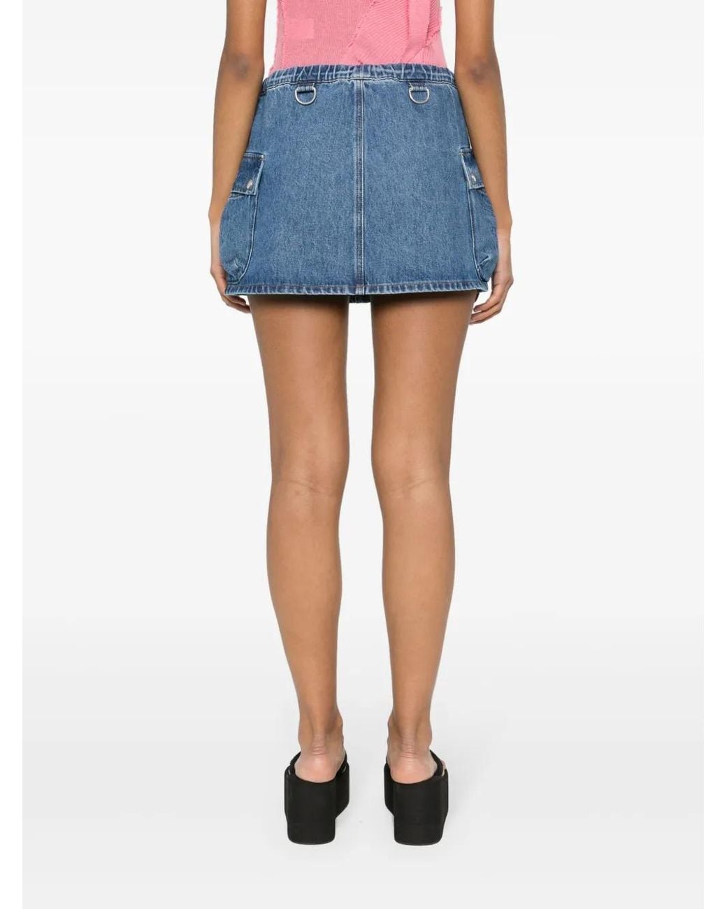 Coperni Blue Thigh-Length Cotton Denim Skirt