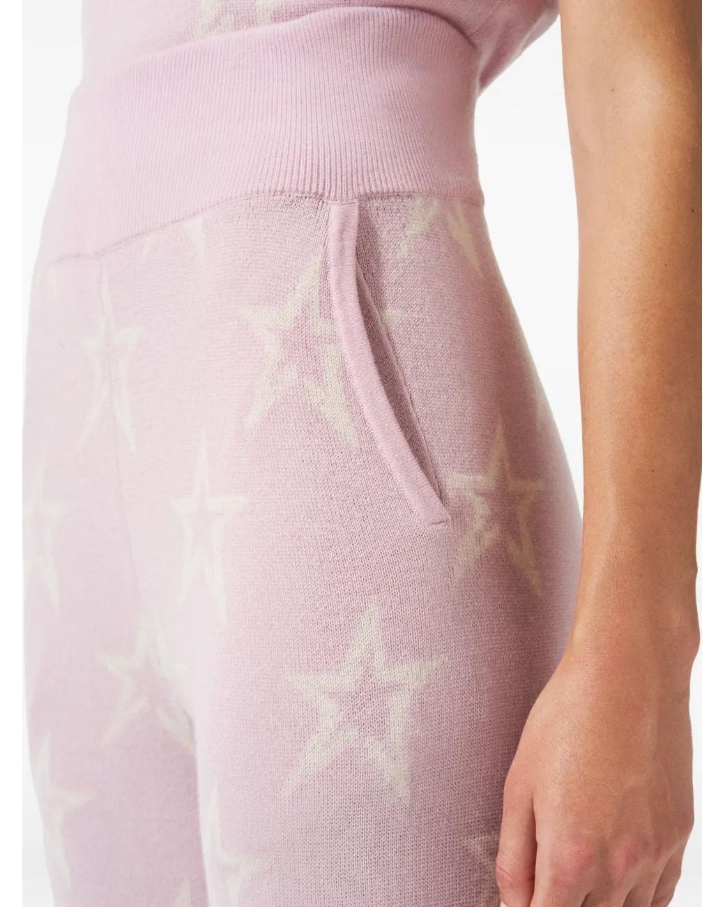 Perfect Moment Pink Chalet Star-Intarsia Wool Trousers