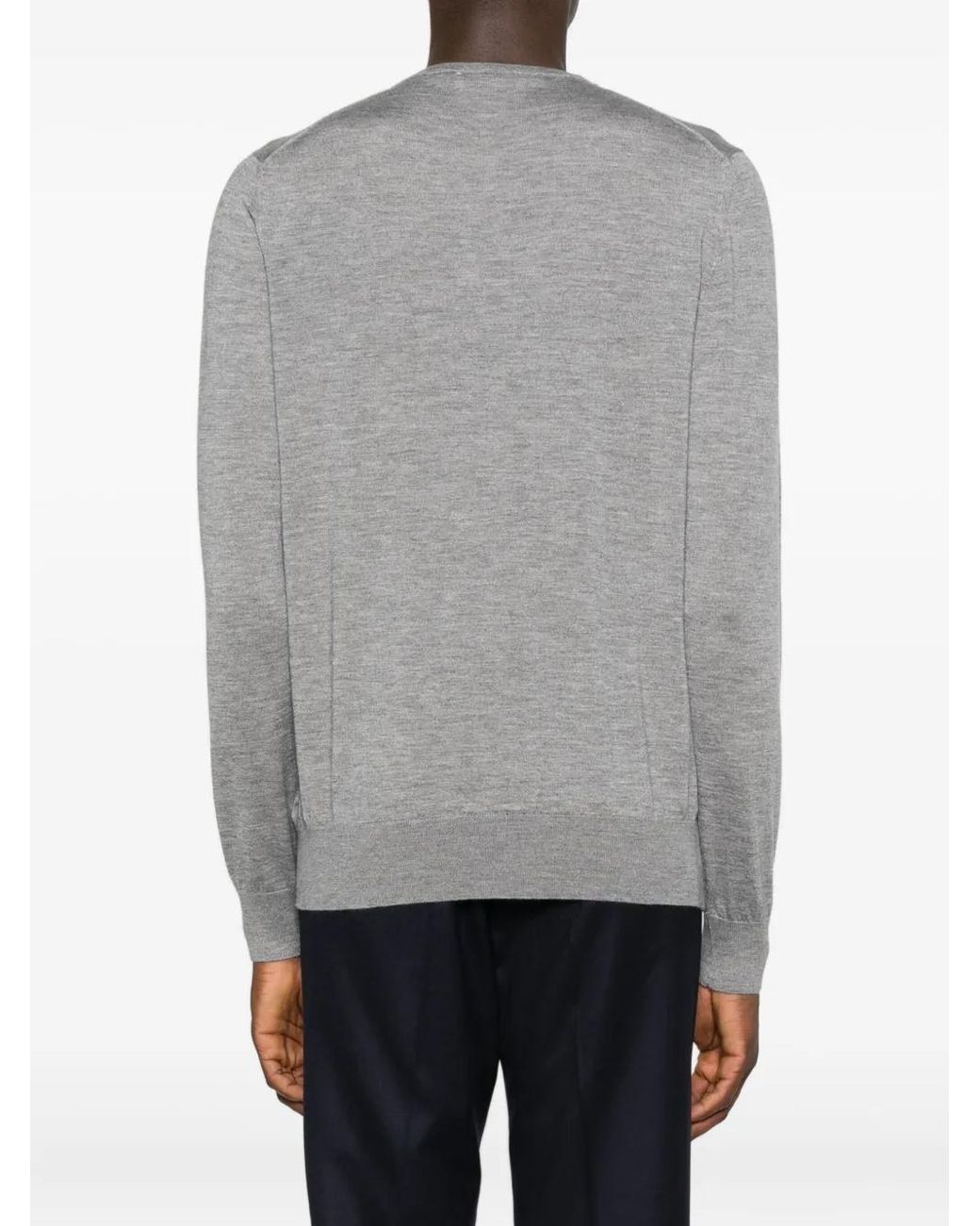 Bruno Manetti Gray Fine-Knit Jumper for men