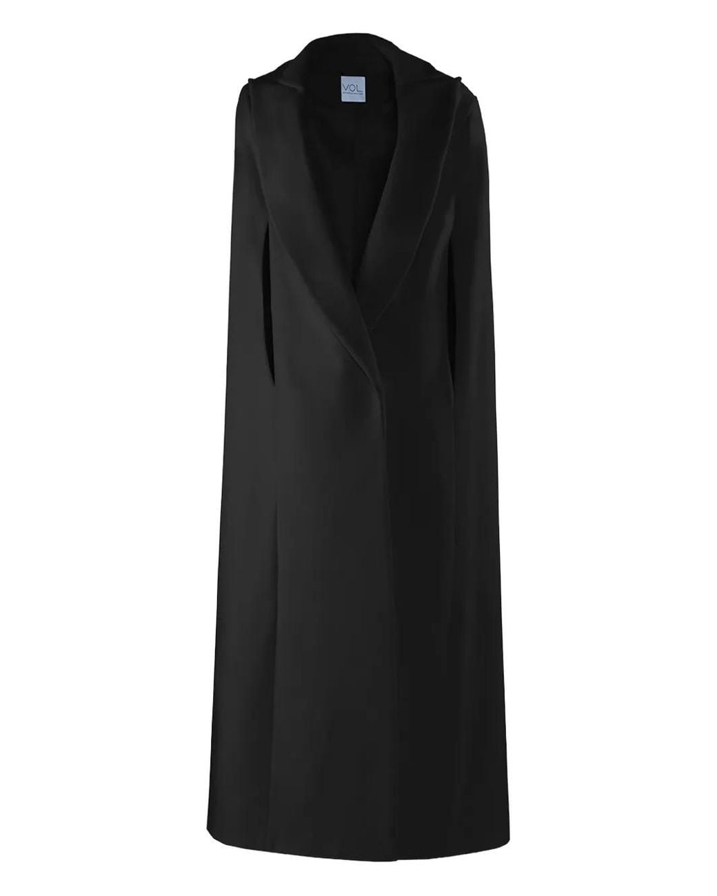 Vestiaire d'un Oiseau Libre Black Collared Slit Cape