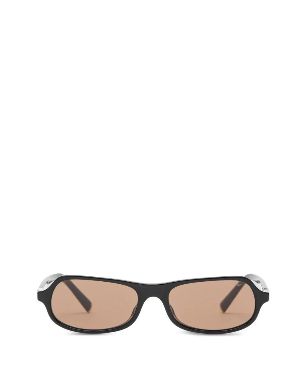 Miu Miu Black Logo-Plaque Rectangle-Frame Sunglasses