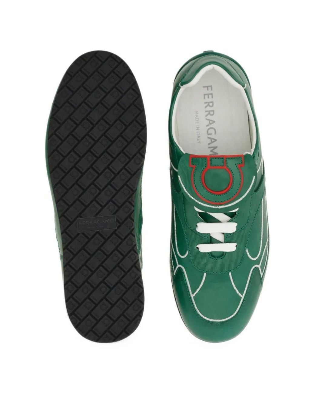 Ferragamo Green Low-Top Sneakers for men