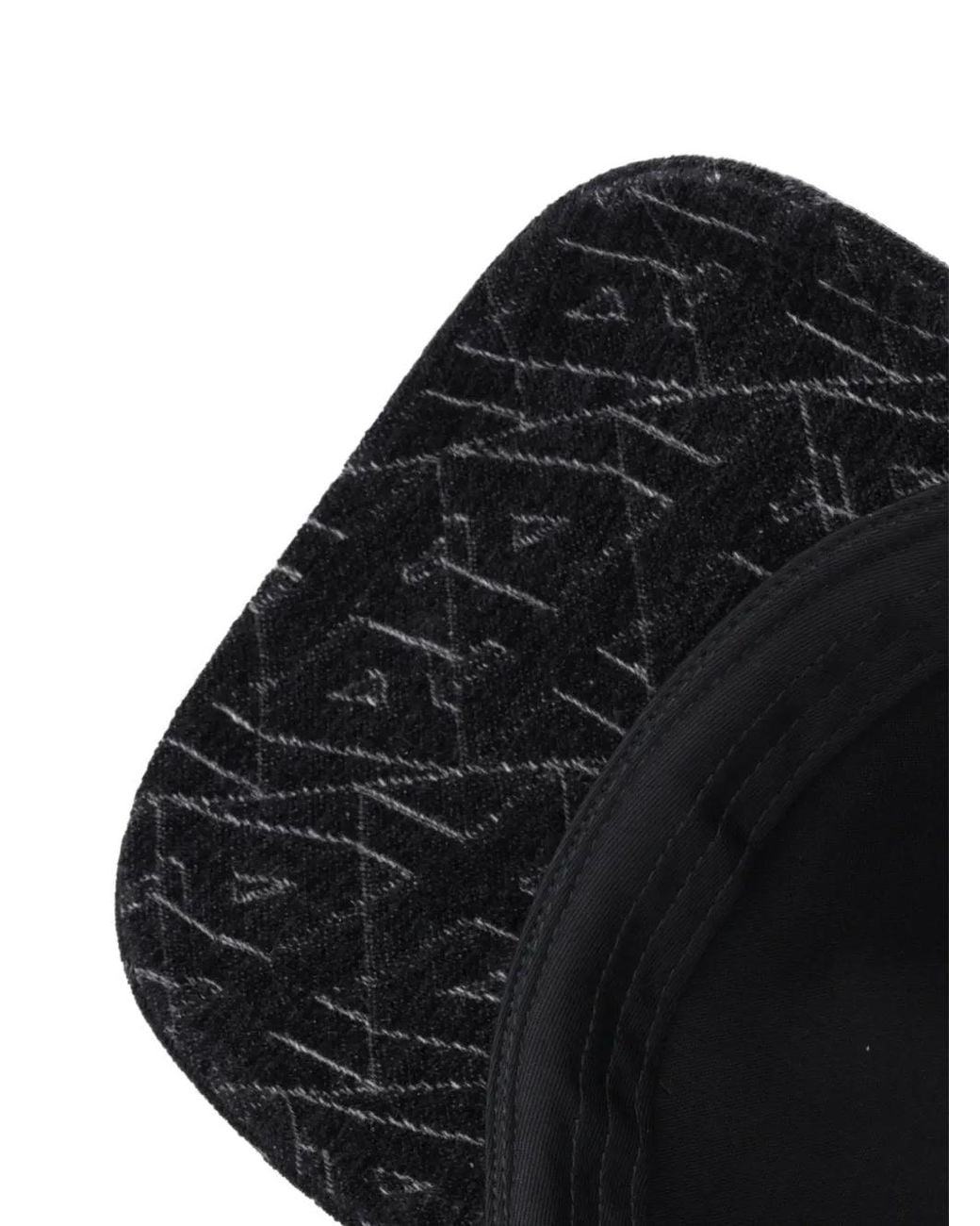 ARMANI EXCHANGE Black Logo-Pattern Baseball Cap for men