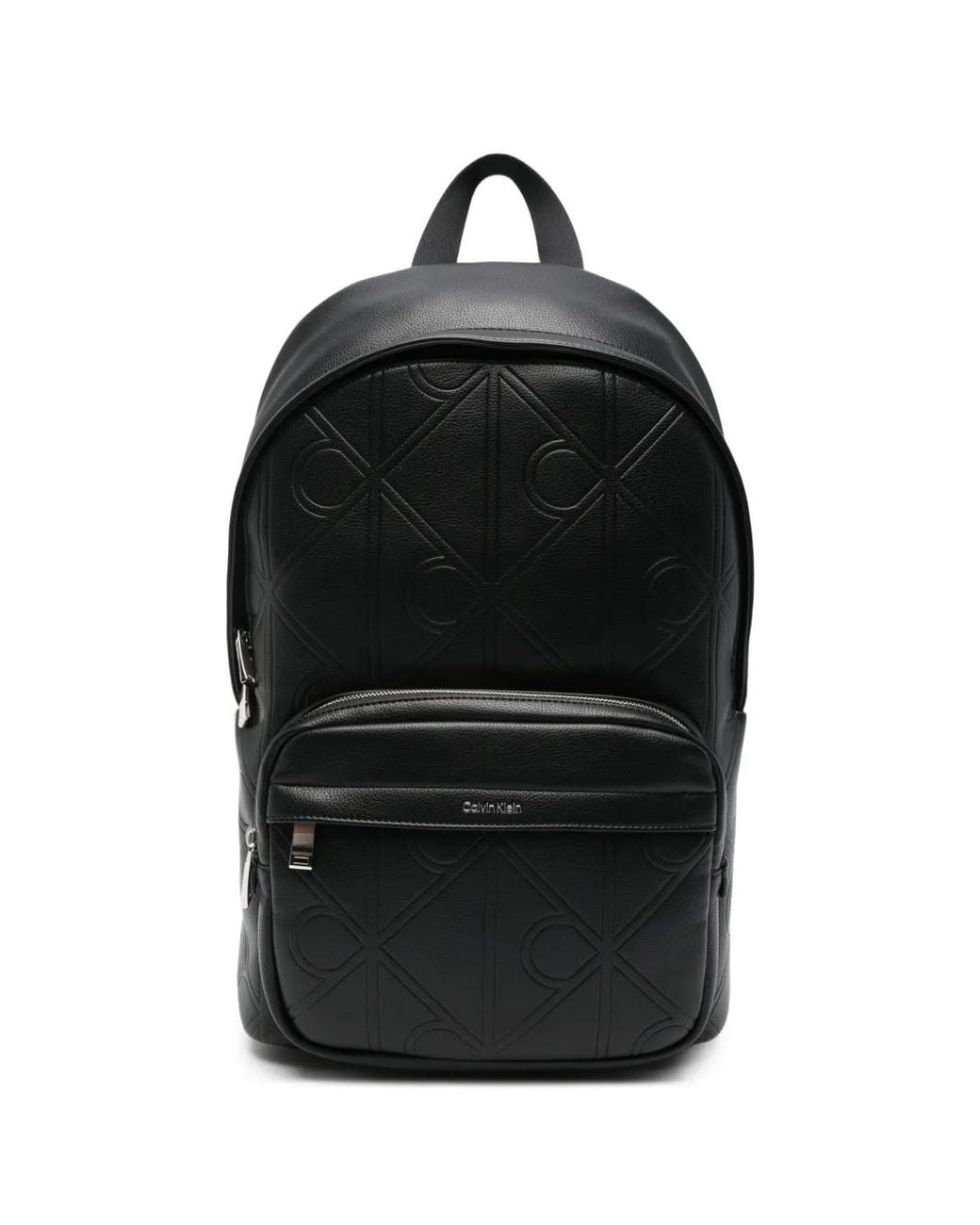 Calvin Klein Black Logo-Embossed Backpack for men
