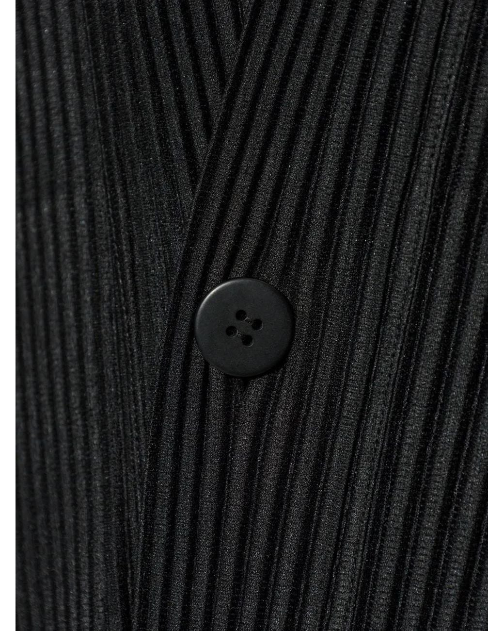 Homme Plissé Issey Miyake Black Pleated Wide-Sleeve Coat for men