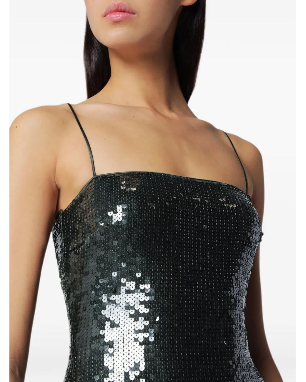 ROTATE BIRGER CHRISTENSEN Black Sequin-Embellished Maxi Dress