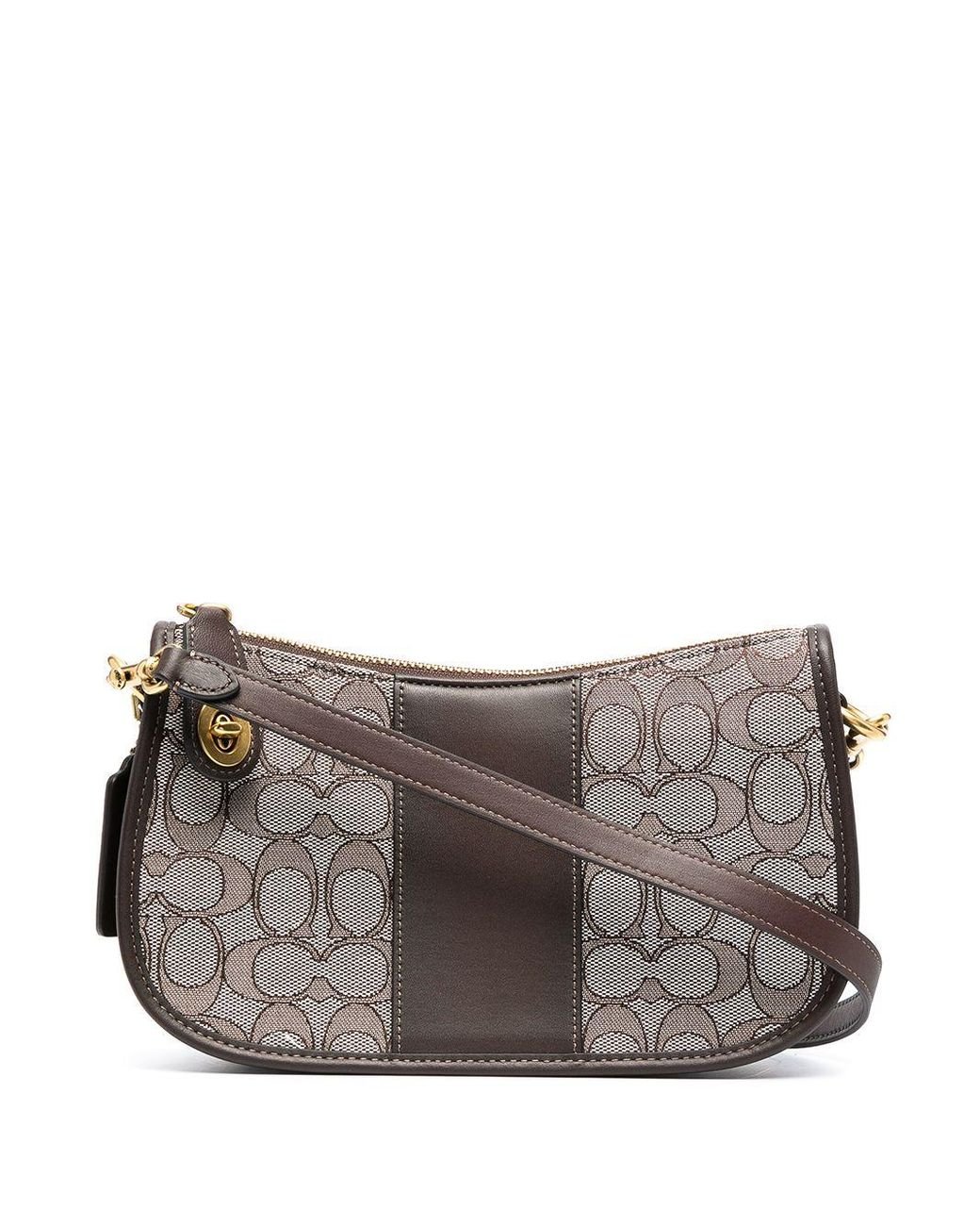 COACH Swinger Monogram Shoulder Bag in Brown | Lyst