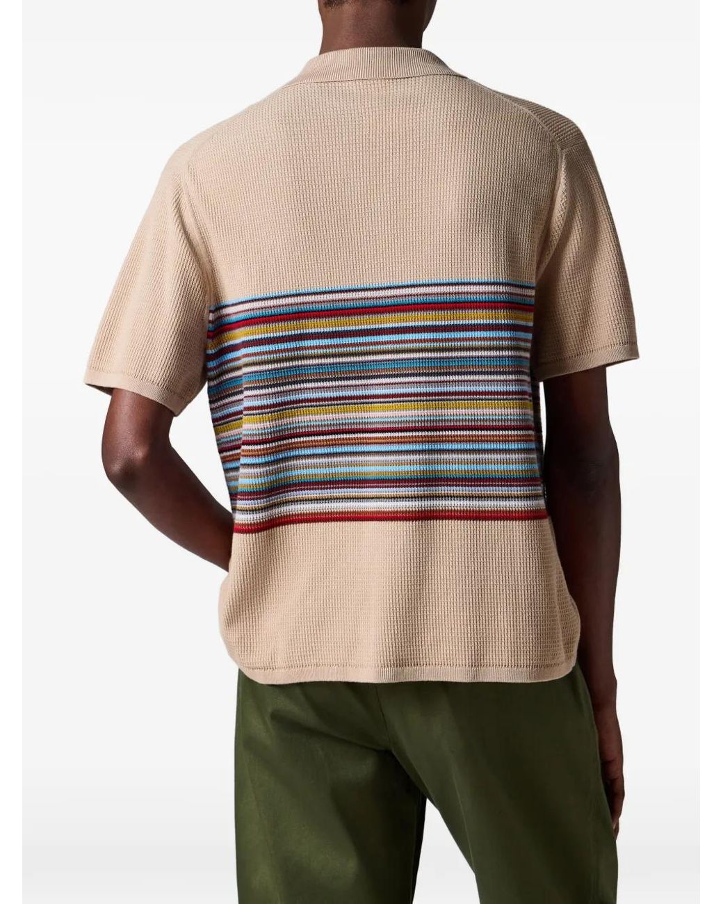 Paul Smith Natural Organic Cotton Signature Stripe Knitted Shirt for men