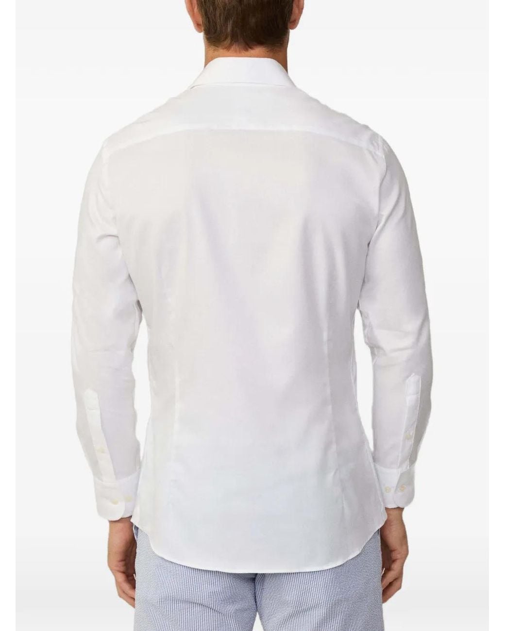 Hackett White Knightsbridge Cutaway-Collar Oxford Shirt for men