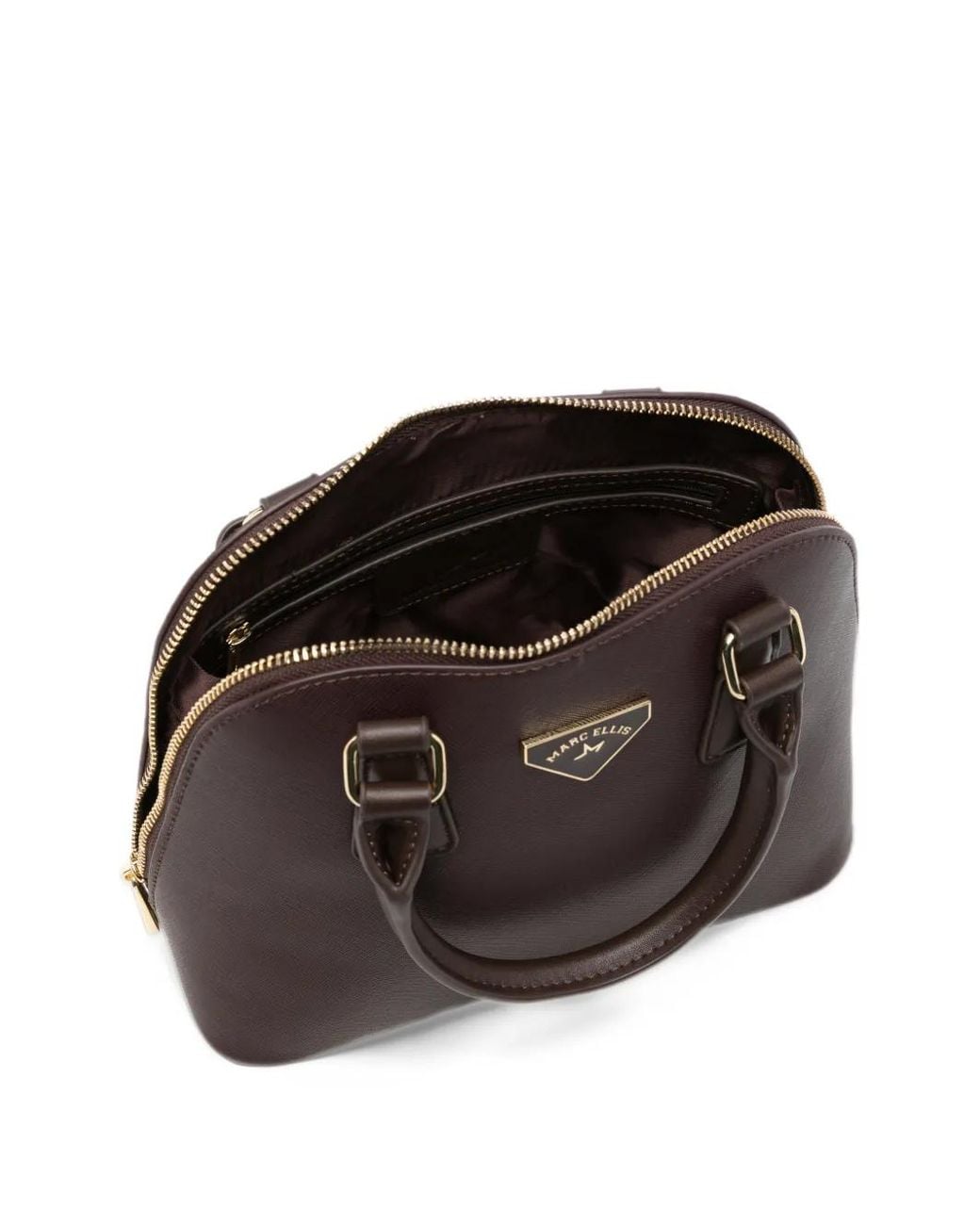 Marc Ellis Brown Paget M Logo-Plaque Cross-Hatch Tote Bag