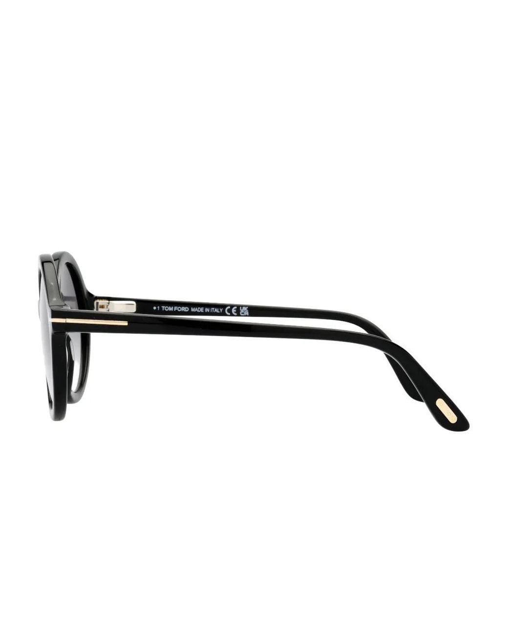 Tom Ford Black Lunettes De Soleil À Monture Ronde