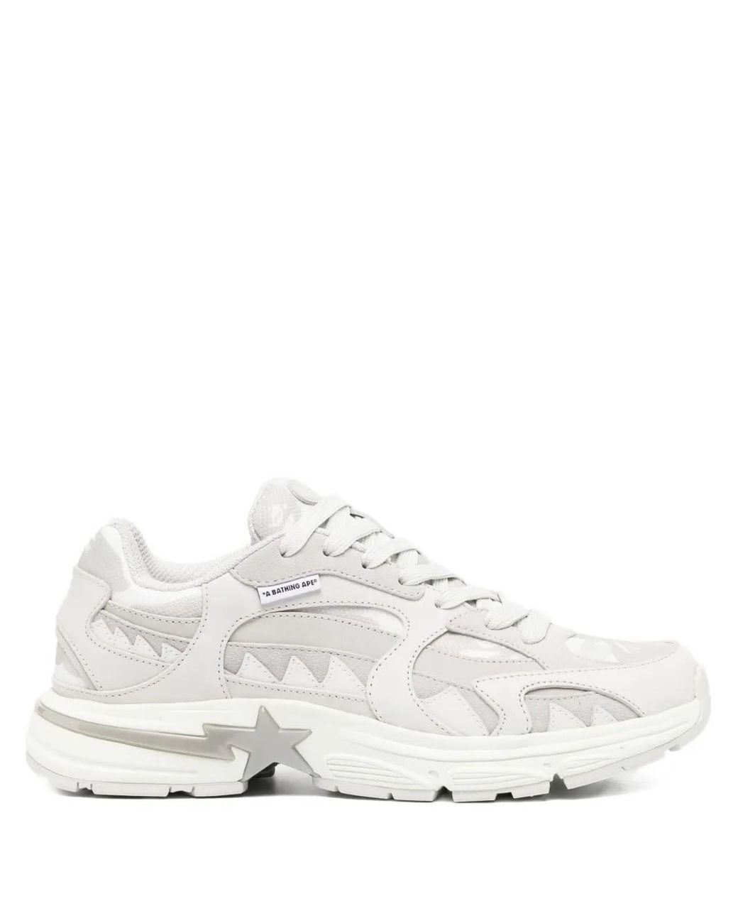 A Bathing Ape White Star-Embellished Trainers for men