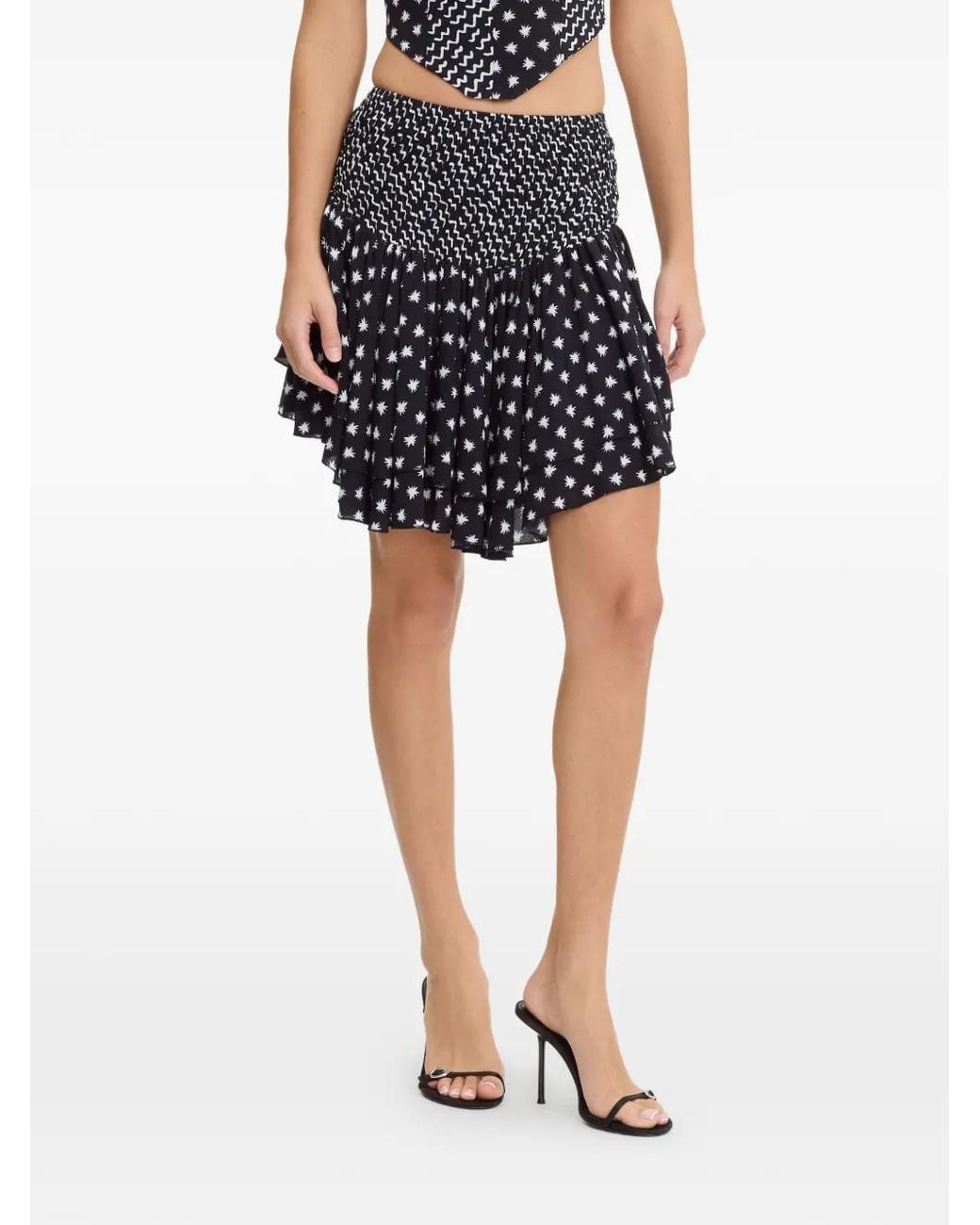 Donde Esteban Black Ruffled Mini Skirt