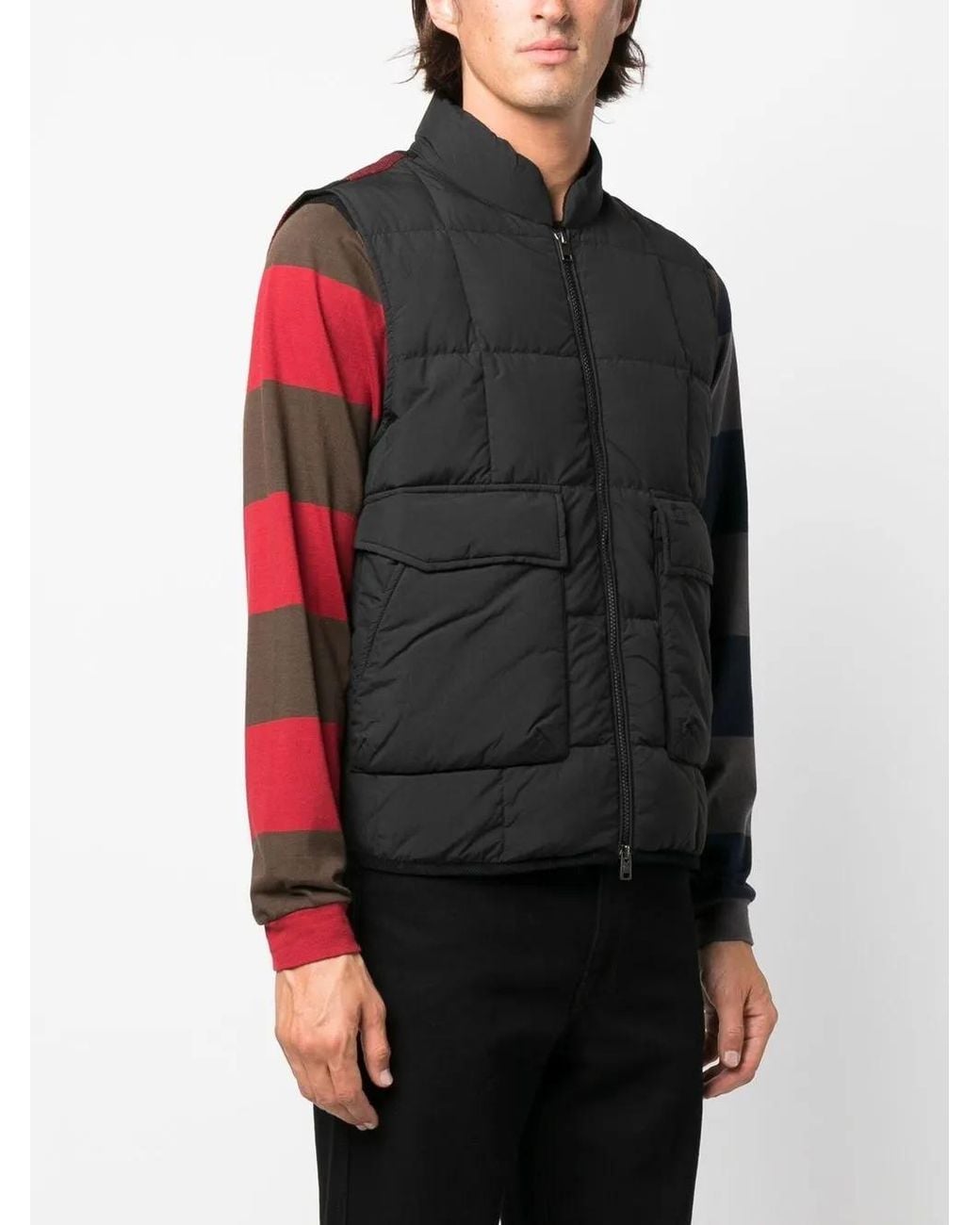 Woolrich Black Feather-Down Quilted Vest for men