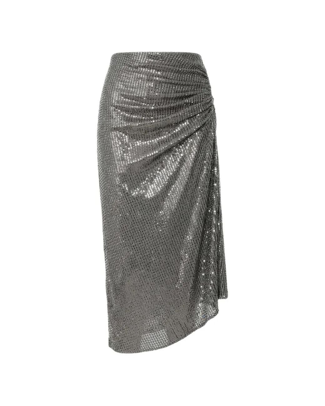 Toccin Gray Raelynn Sequin-Embellished Draped Skirt