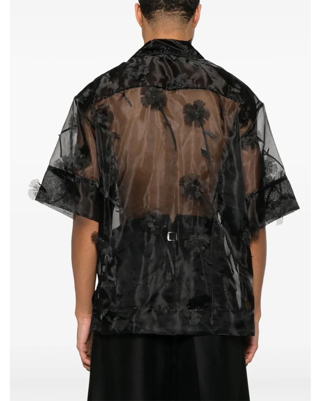 Simone Rocha Black Sheer Shirt for men