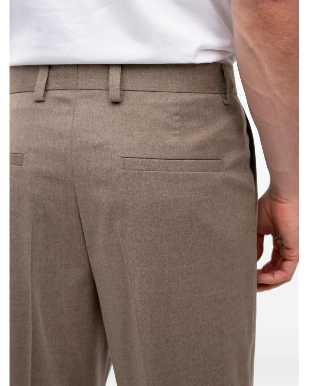 HUGO Gray Pleated Straight-Leg Trousers for men