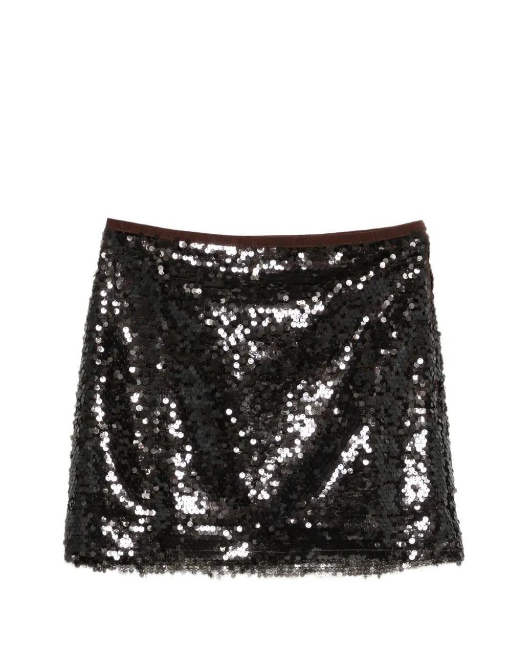 Roberto Collina Black Sequin-Embellished Mini Skirt
