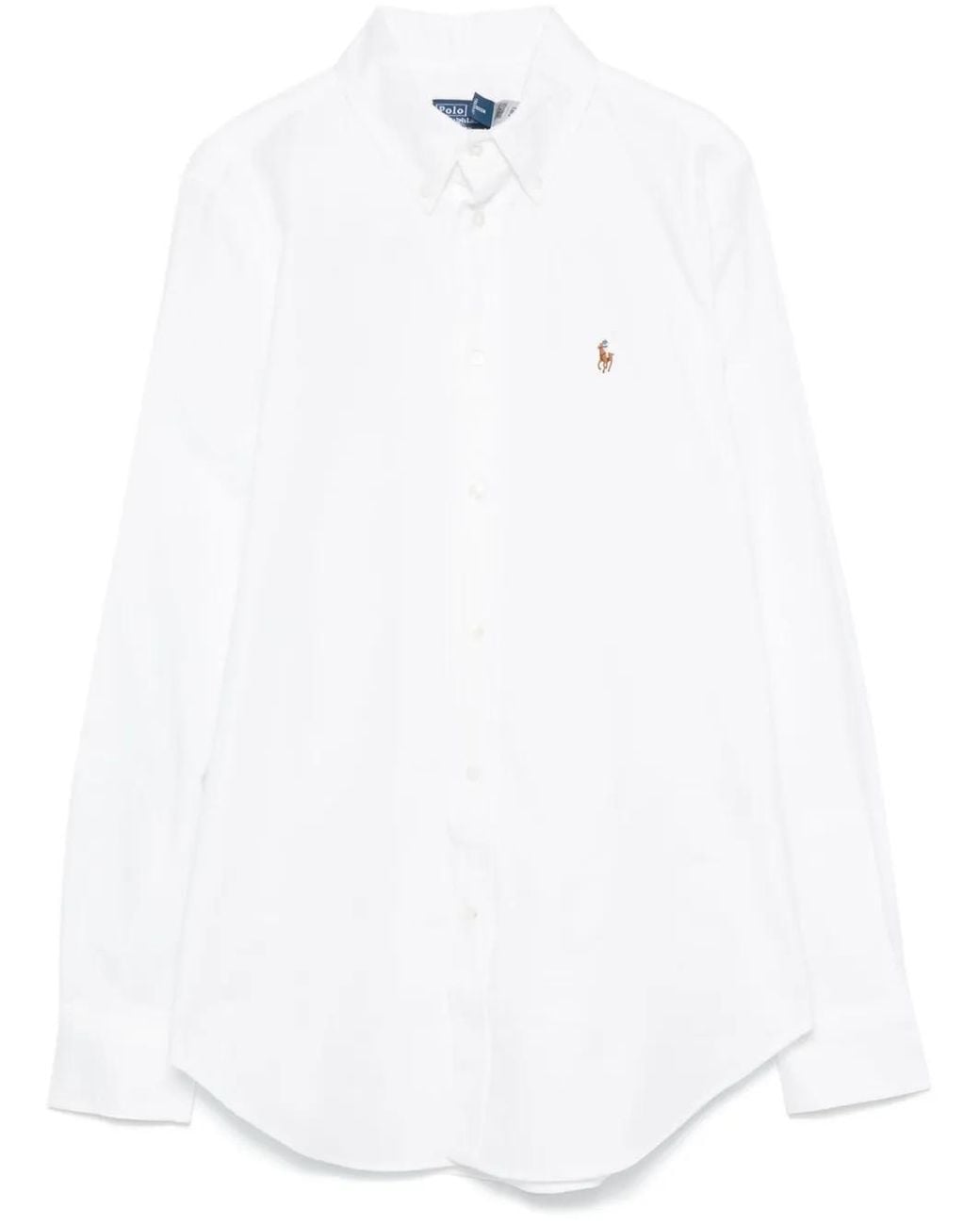 Polo Ralph Lauren White Ls Brkn St-Long Sleeve-Button Front Shirt