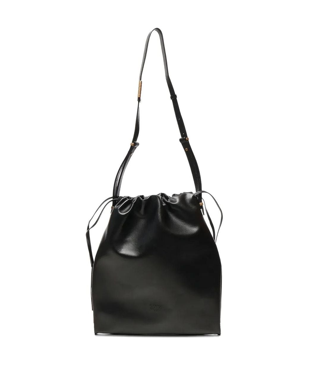Pinko Black Vertical Medium Leather Slouchy Bag