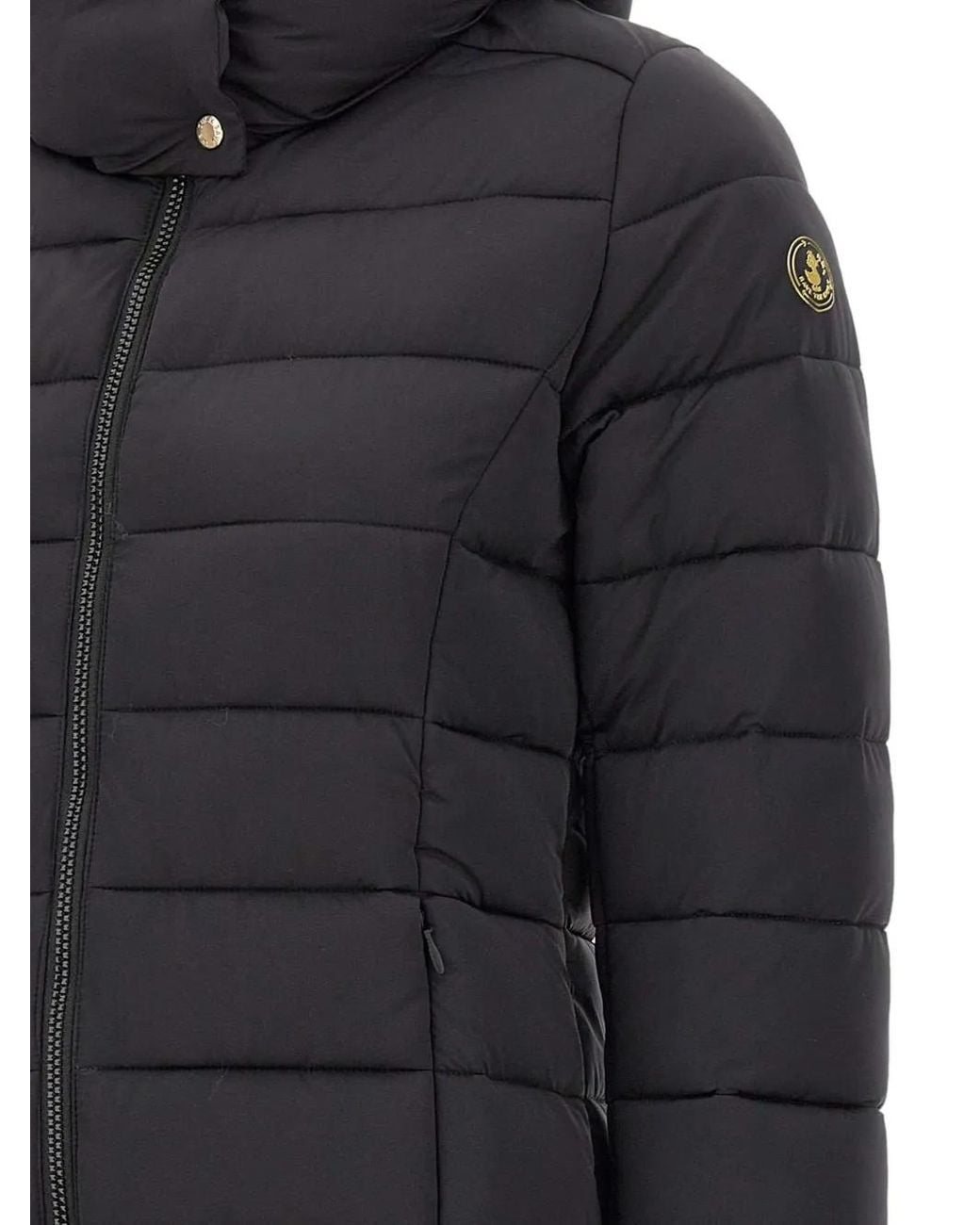 Save The Duck Blue Funnel-Neck Padded Coat