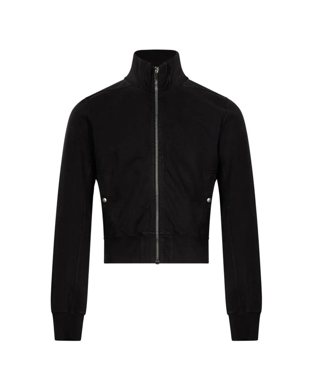 Rick Owens Black Zip-Up High-Neck Jacket for men