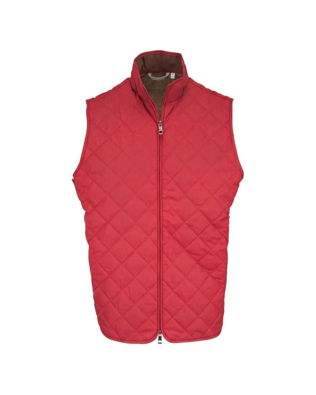 Peter Millar Red Quilted High-Neck Gilet for men