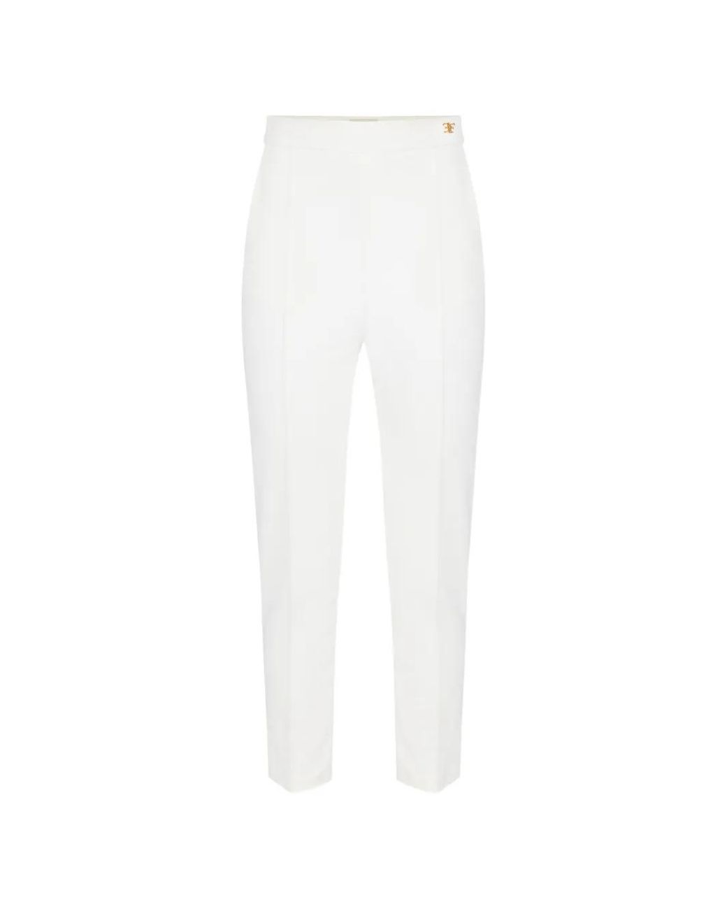 Elisabetta Franchi White Technical Fabric Trousers