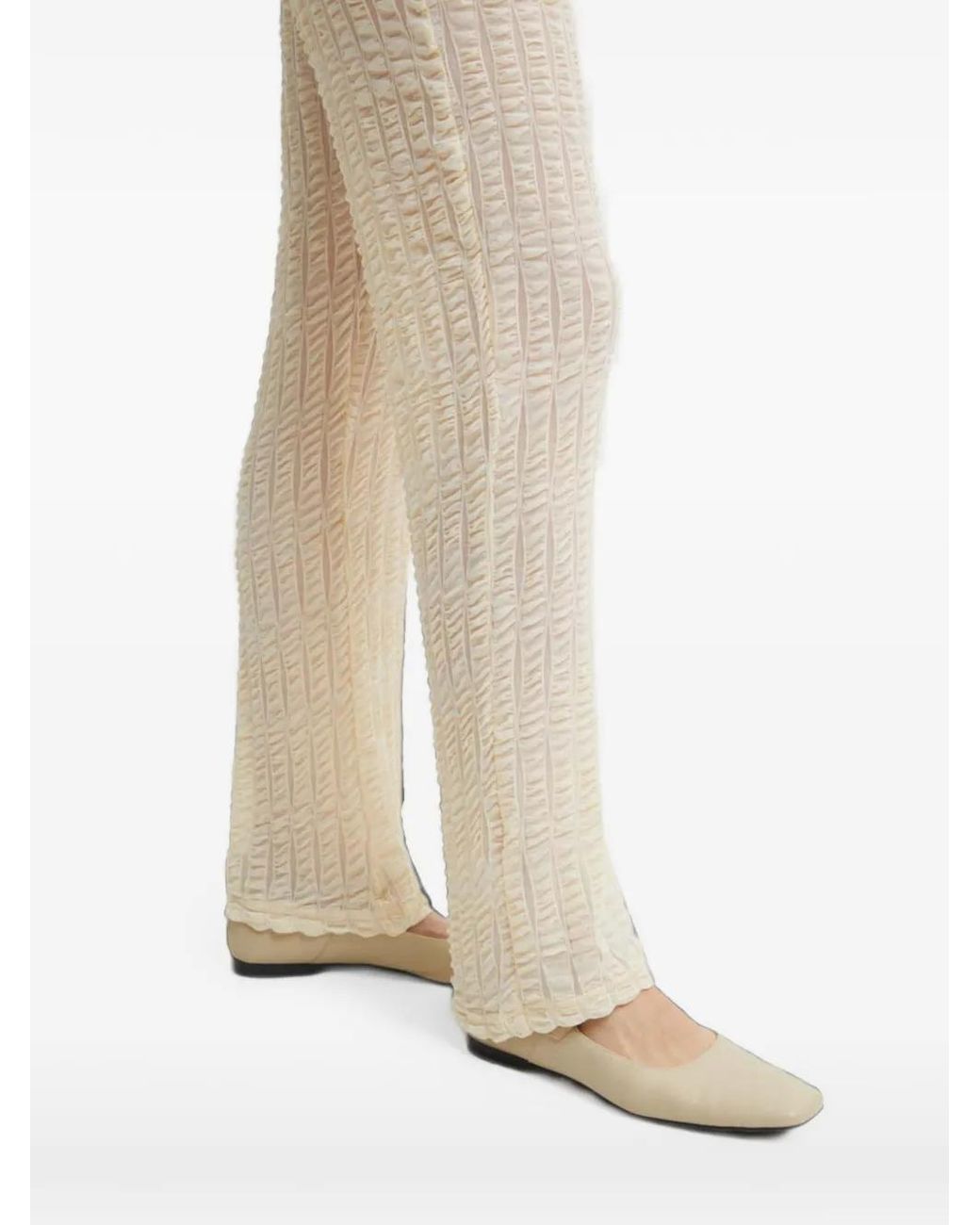 Résumé Natural Seersucker-Effect Straight-Leg Trousers