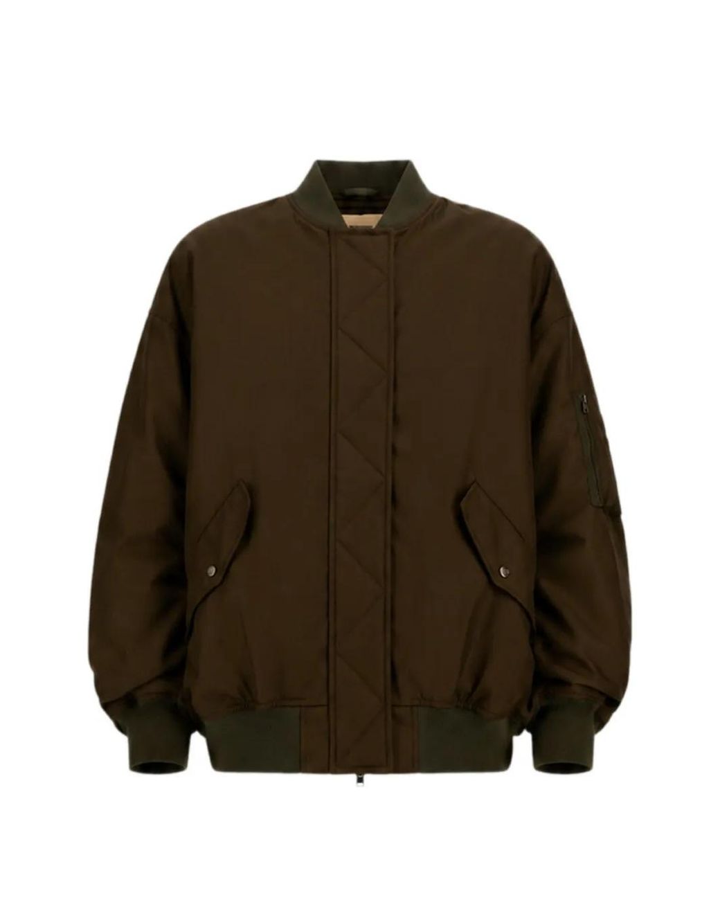 Herno Brown Padded Gabardine Bomber Jacket