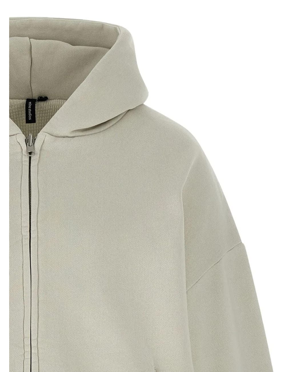 Entire studios White Thermal Zip-Front Hoodie for men