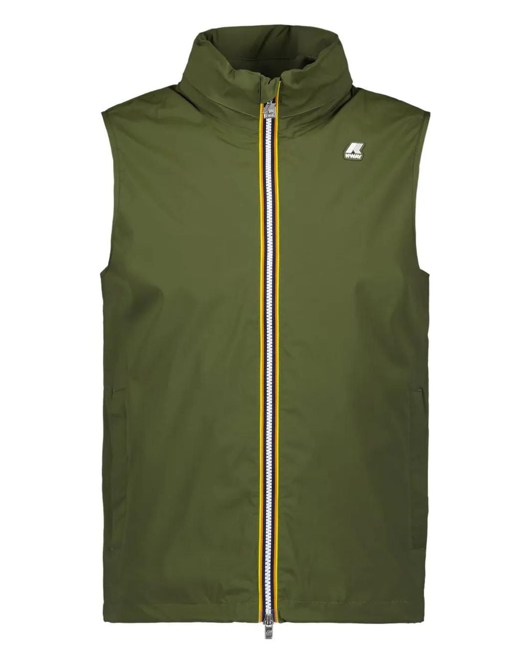 K-Way Green Valen Zip-Fastening Gilet for men